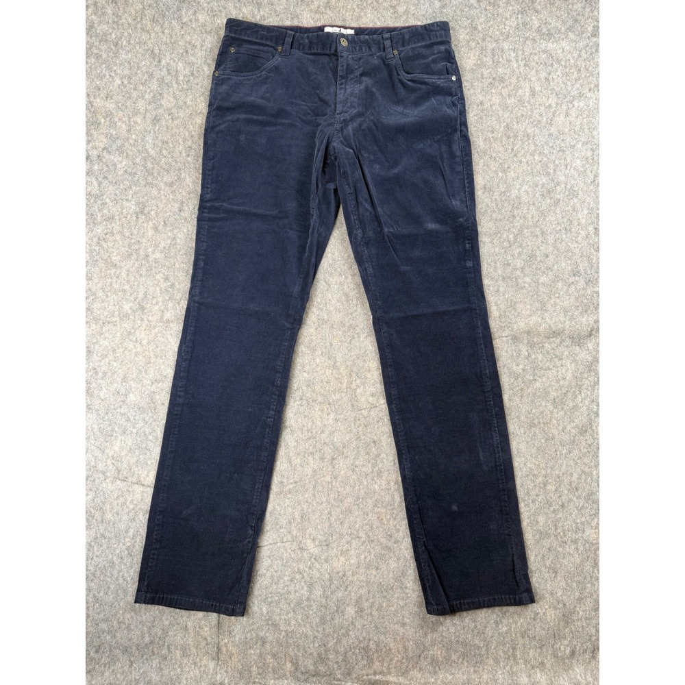 Johnnie-O Mens Navy Blue Corduroy 5-Pocket Stretch Pants 32x32